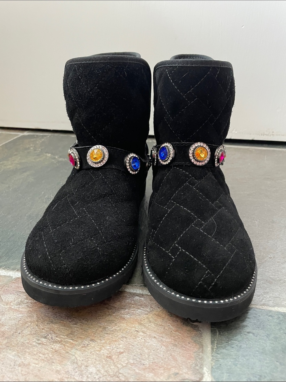 New Kurt Geiger Mini Orson Bootie Boot Faux Fur Lined Jewel Gems Kids 5 - Picture 5 of 12